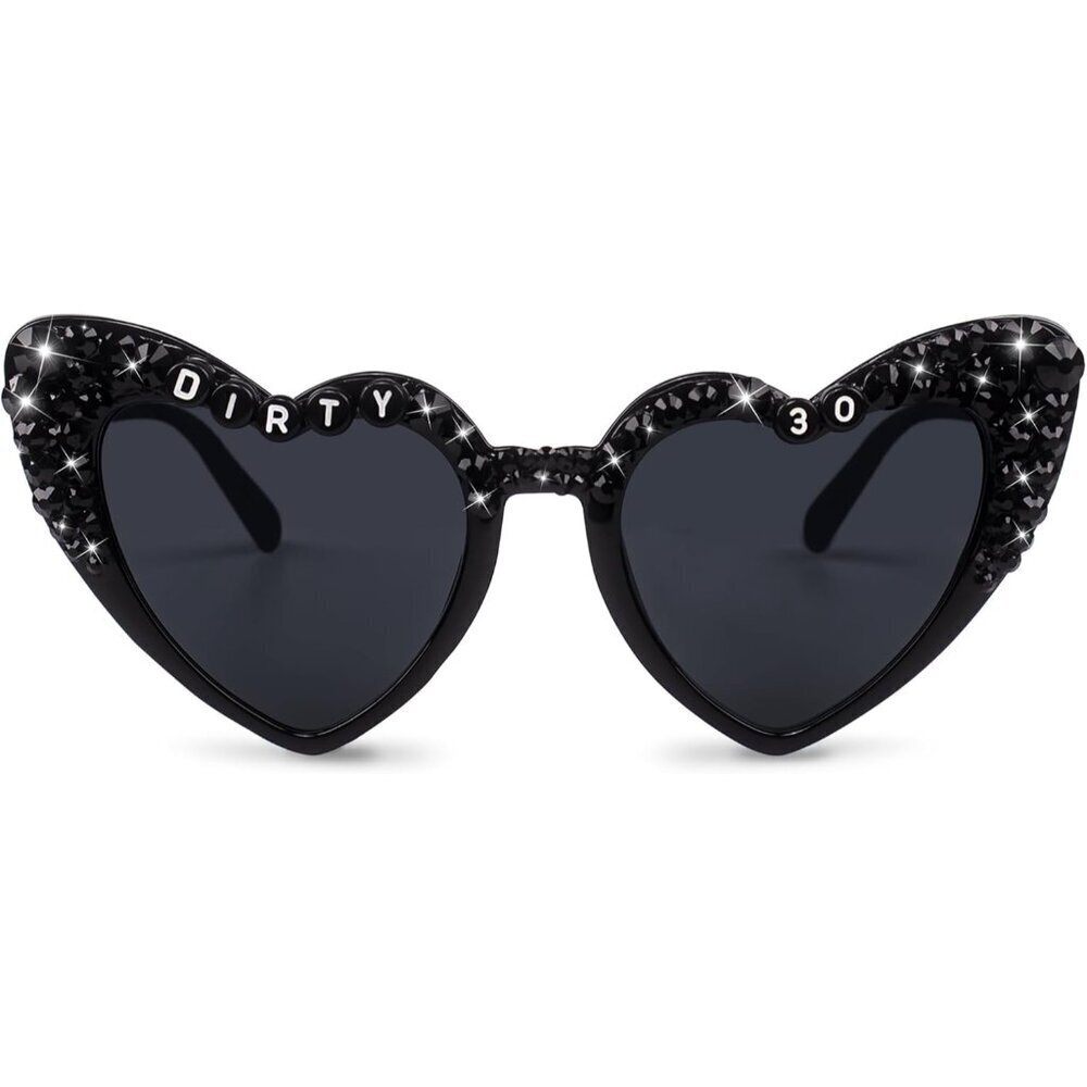30th Birthday Glasses Heart Shape Sunglasses Dirty 30 Party Accessories